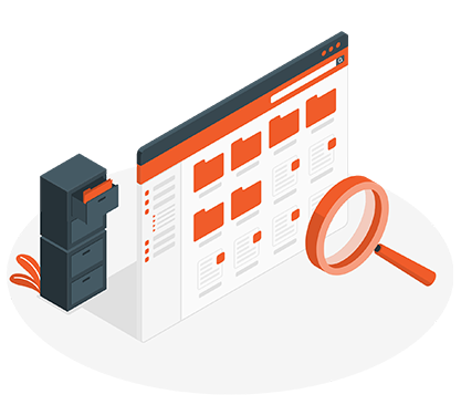 Illustration of centralized jewelry ERP replacing manual filing systems