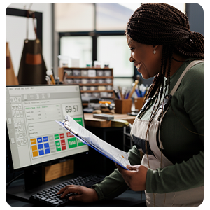 Jeweler using POS system