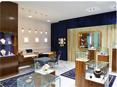 Modern jewelry store using PIRO jewelry management software