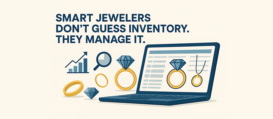 Illustration promoting smart inventory management for jewelers