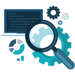 Magnifying glass graphic symbolizing missing testing and system errors